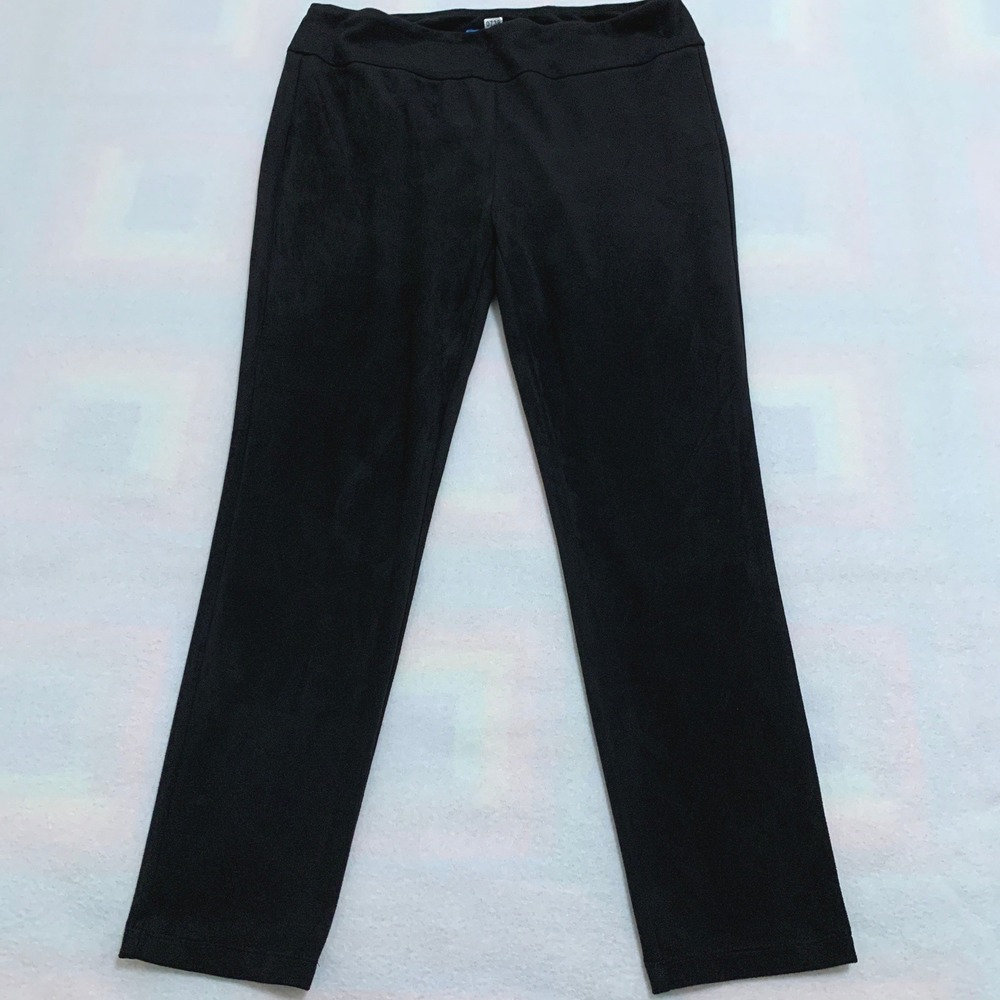 J.McLaughlin Faux Suede Leggings Pants Women XL Black Pull On Stretch High Rise